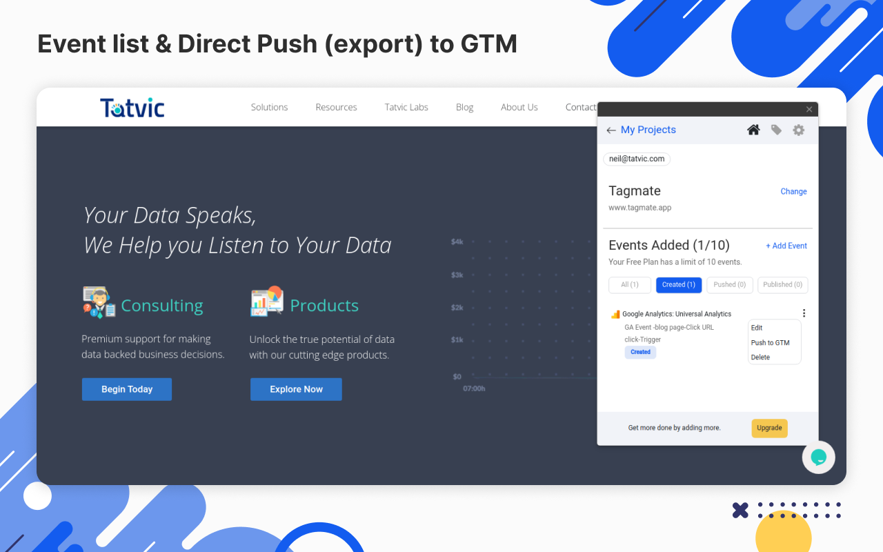 Tagmate Tracker for GA/GA4 Events