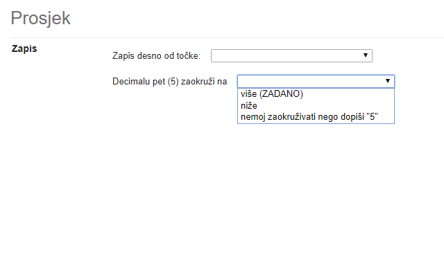 Prosjek ocjena za eDnevnik