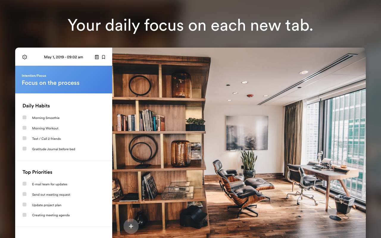 PurposeTab: Your daily focus on each new tab