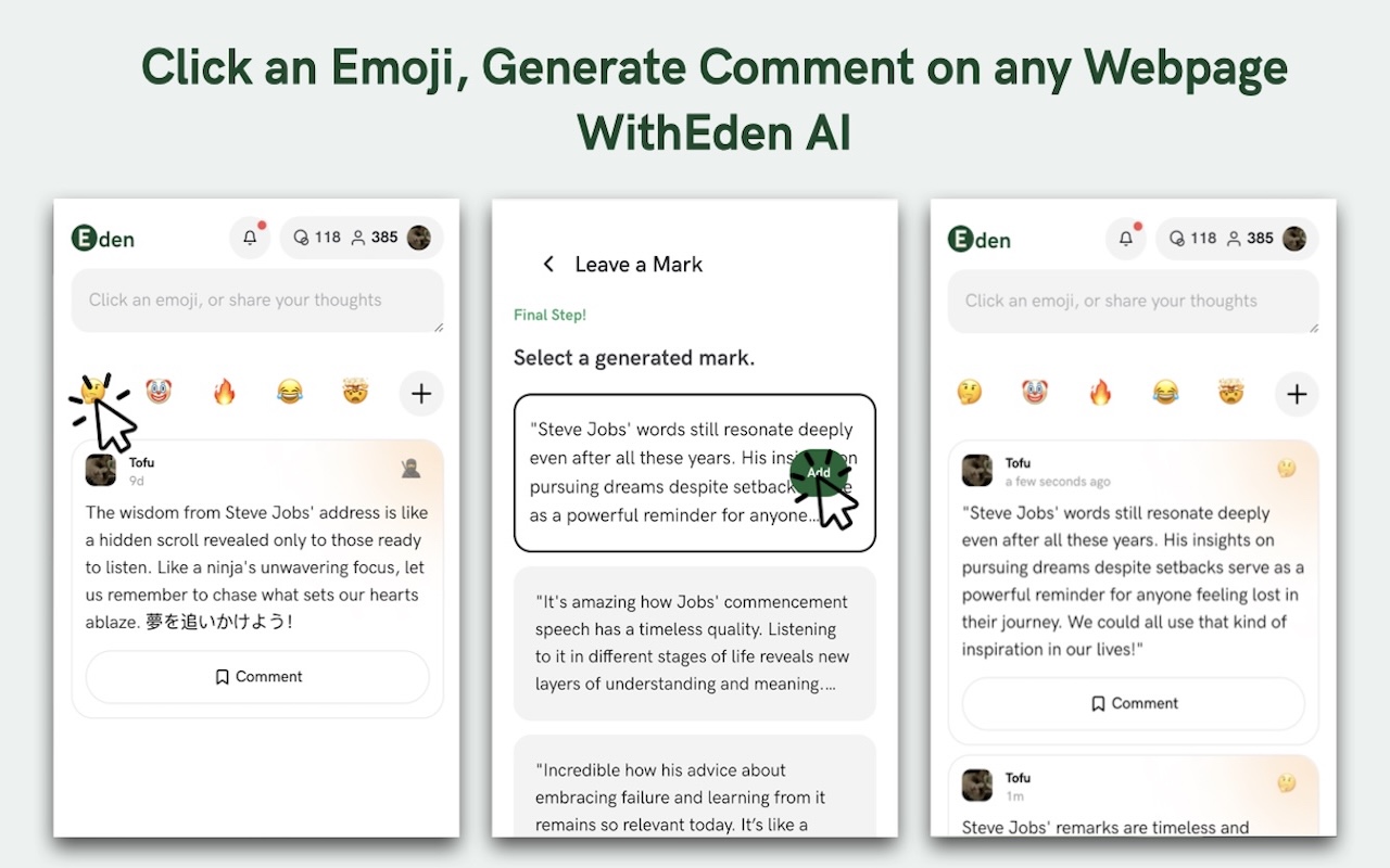WithEden AI - Emoji Comment App