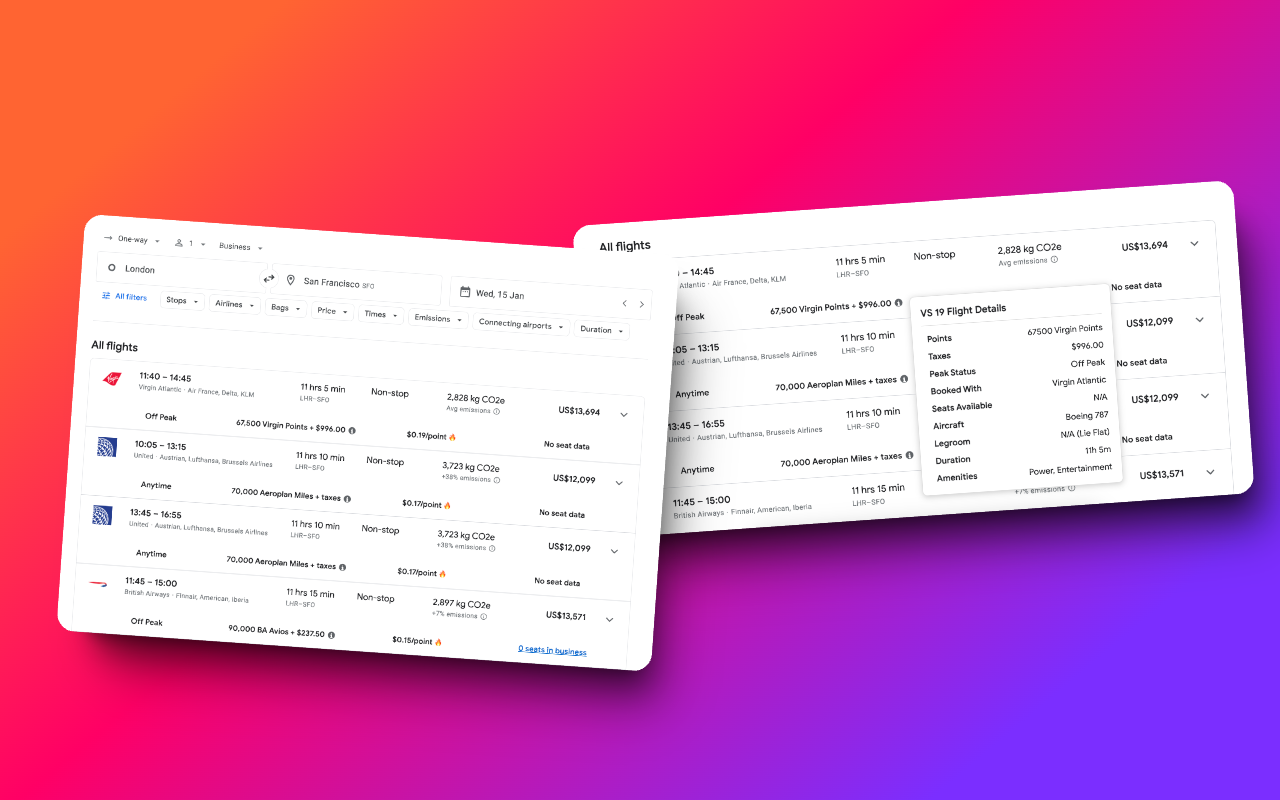 Points & Miles on Google Flights - Smart Redemptions