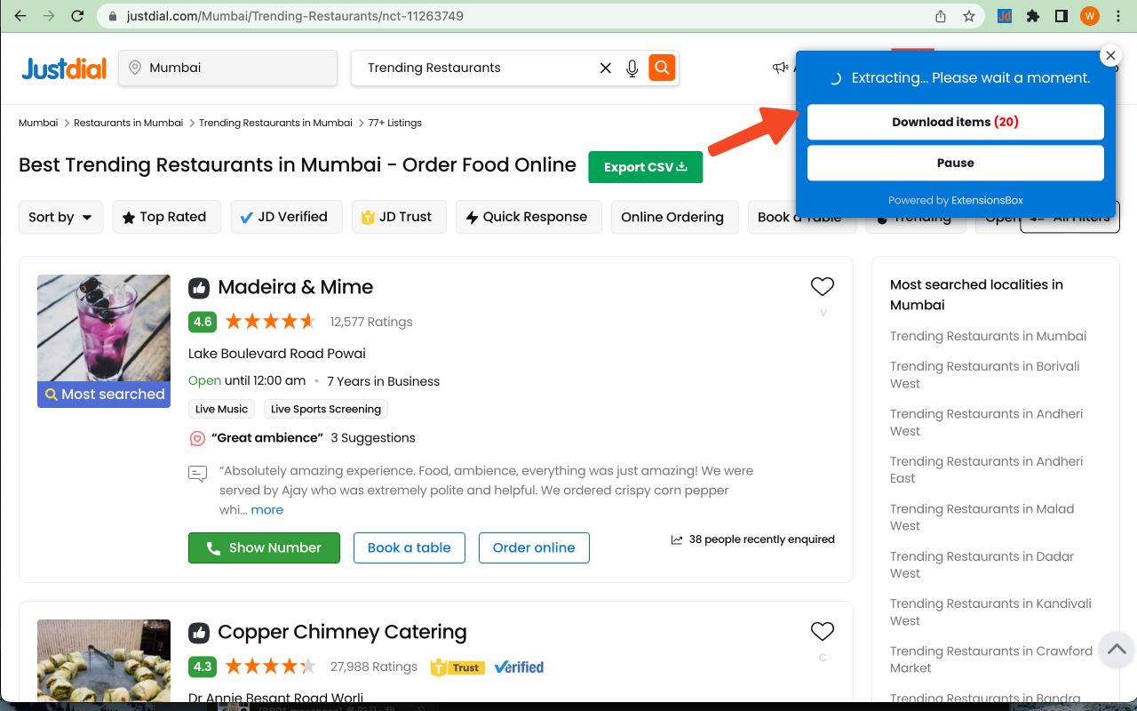 Justdial 数据抓取工具