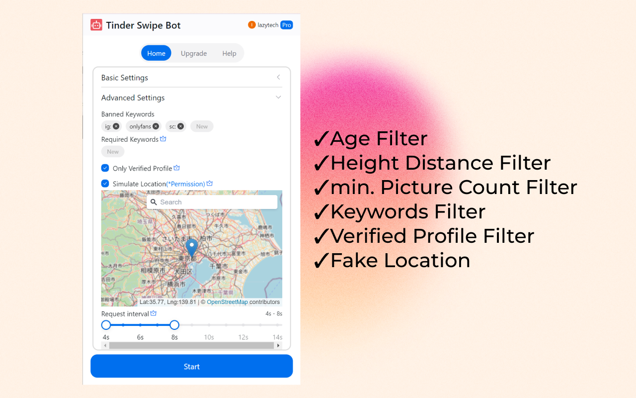 Tinder 滑动机器人 - 自动筛选与滑动