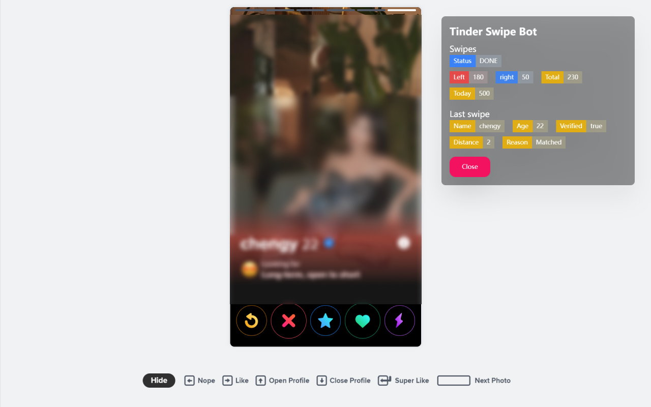 Tinder 滑动机器人 - 自动筛选与滑动