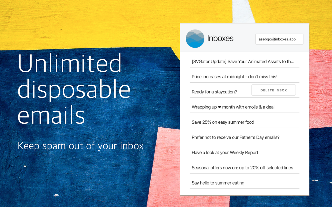 Inboxes: Create Disposable Temp Mail Addresses