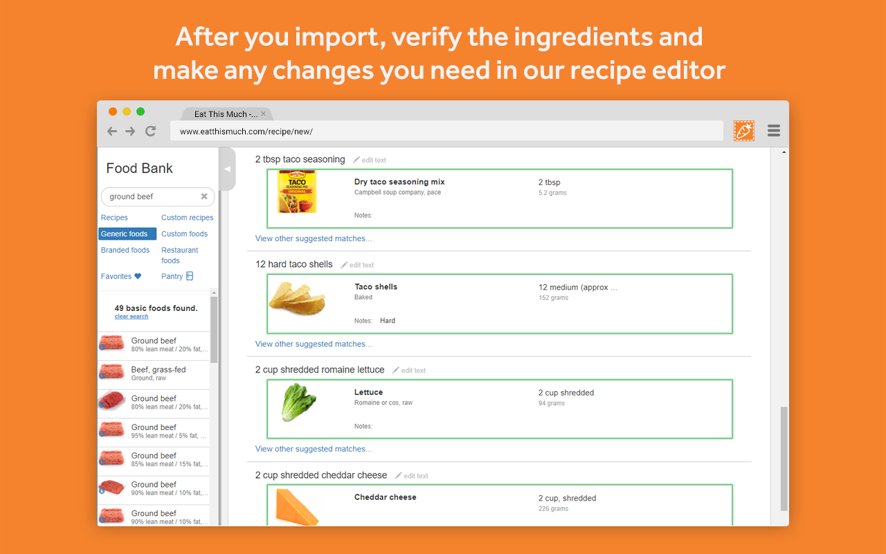 Eat This Much Recipe Clipper