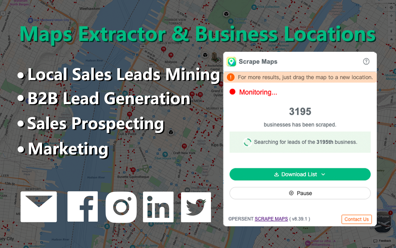 地图爬取器 & 商业邮件查找器 | map-scraper.com