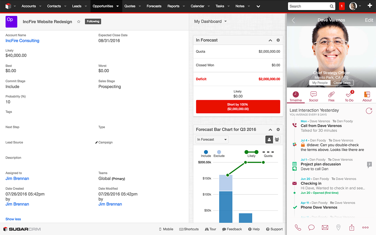 Cloze Sidebar for CRM