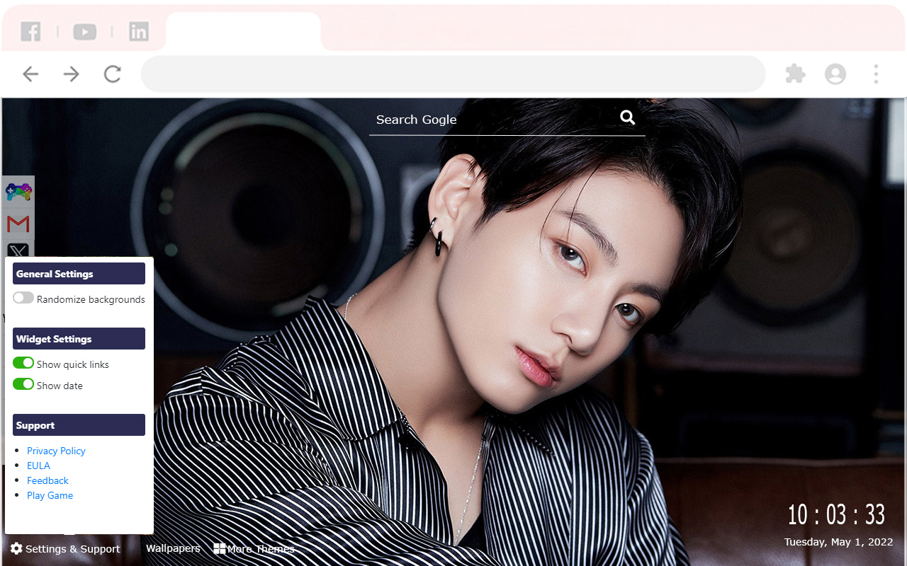 Jungkook BTS Wallpapers New Tab Extension