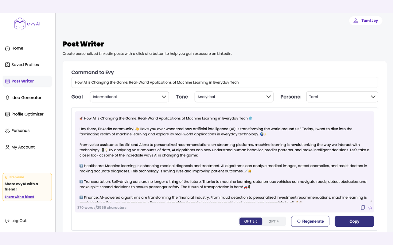 evyAI - AI Assistant for Social Media