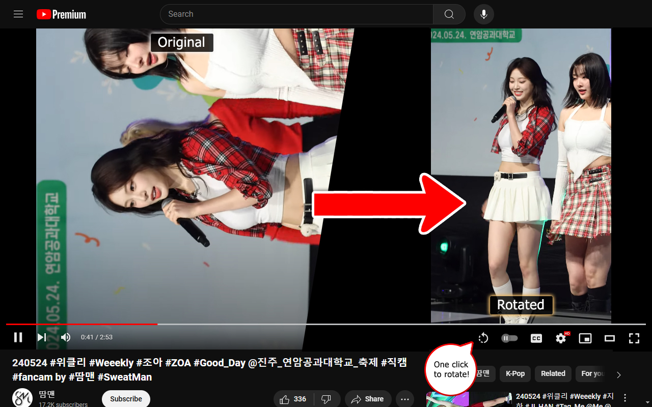 YouTube Video Rotate