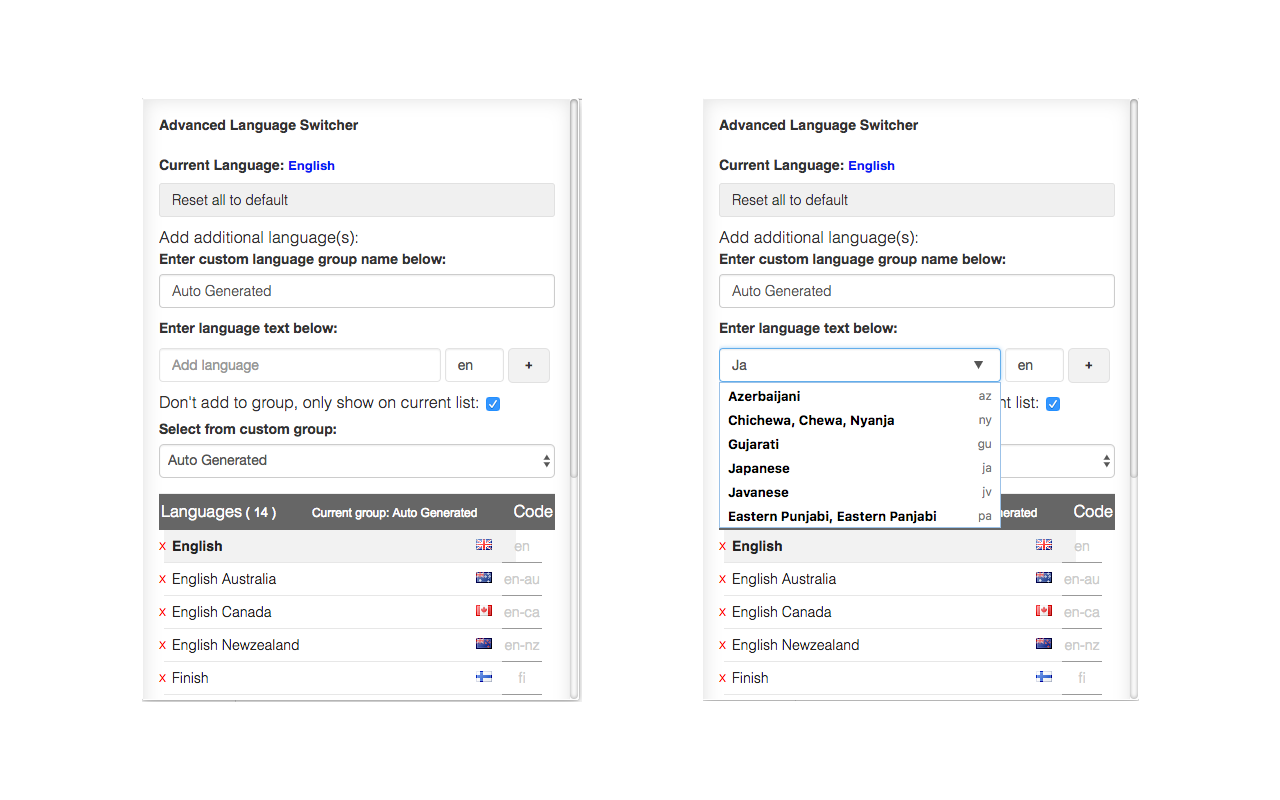 Advanced Page Language Switcher