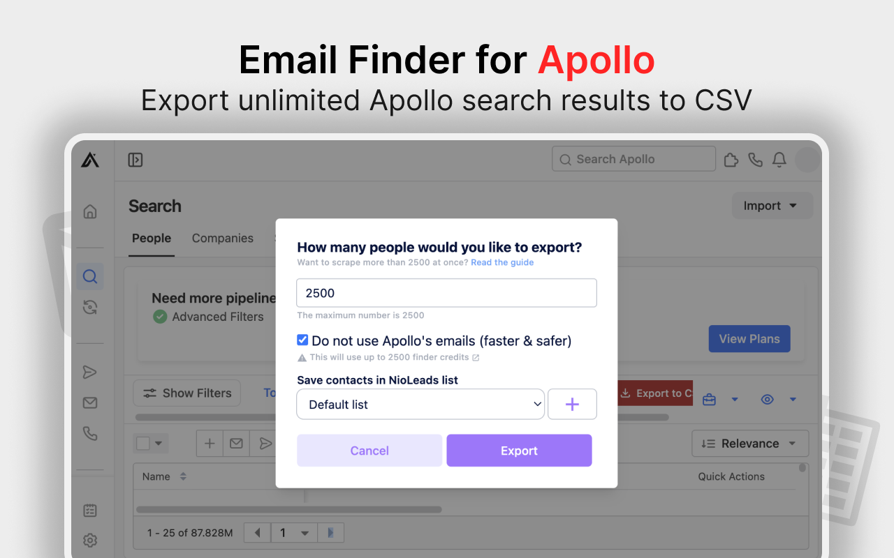 Apollo Scraper (Email Finder) - NioLeads