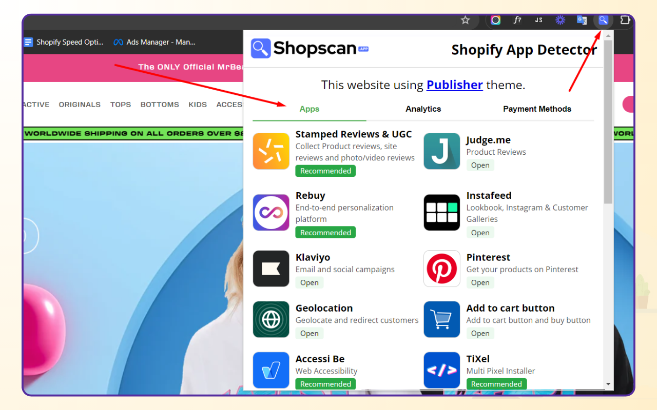 Shopify App Detector by ShopScan