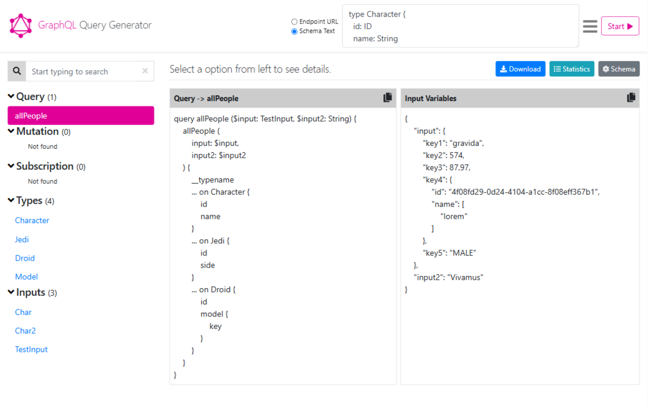 Graphql Query Generator