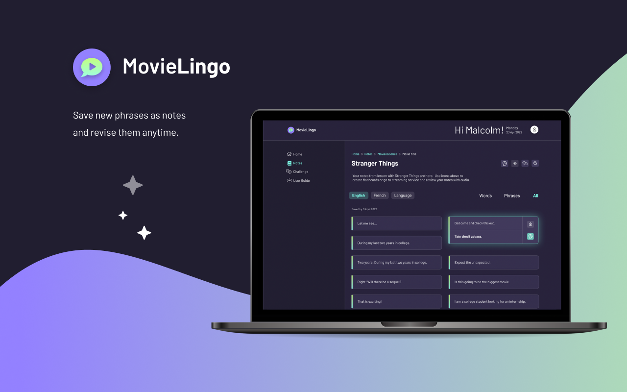 MovieLingo: Learn languages with Netflix