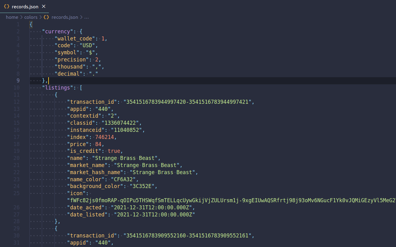 Steam Market History Cataloger