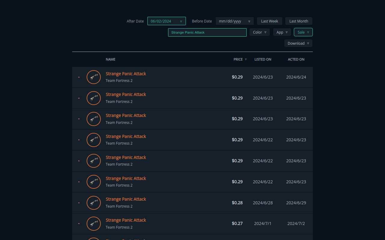 Steam Market History Cataloger