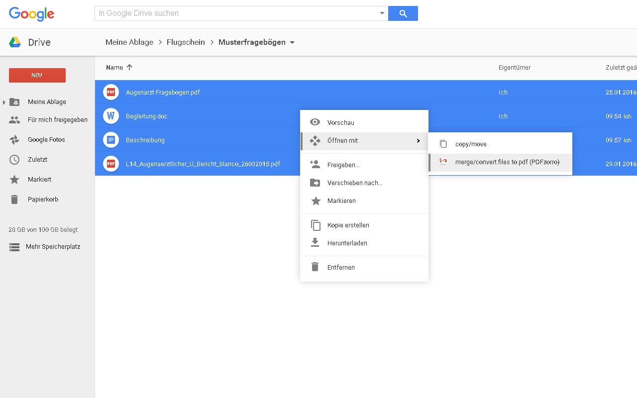 merge files to pdf - with PDFzorro