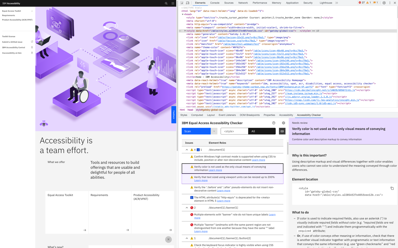 IBM Equal Access Accessibility Checker