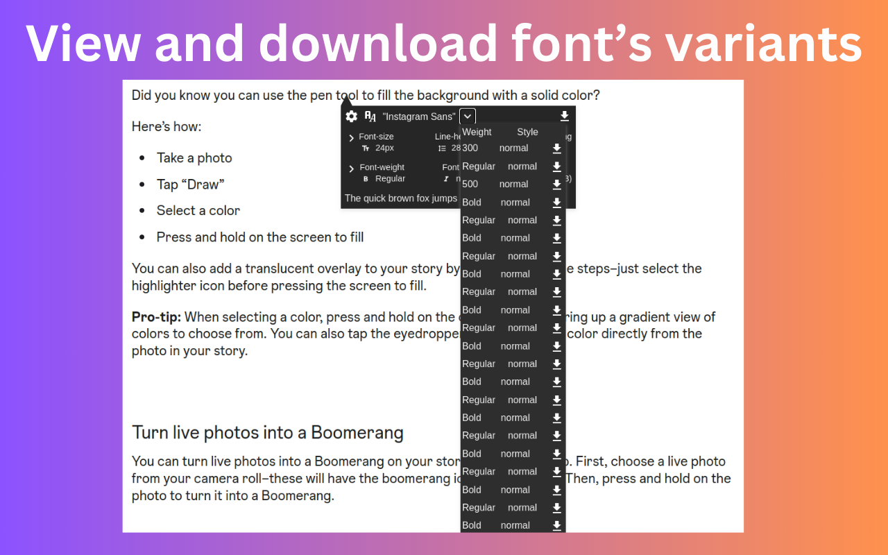 fontDownloader - 识别和下载字体