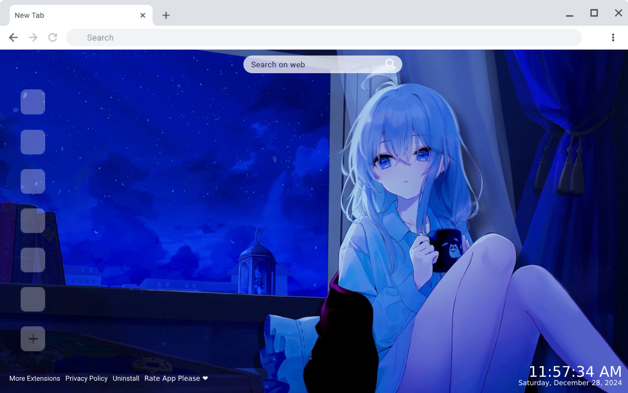 Anime Girl Night Coffee Break Live Wallpaper