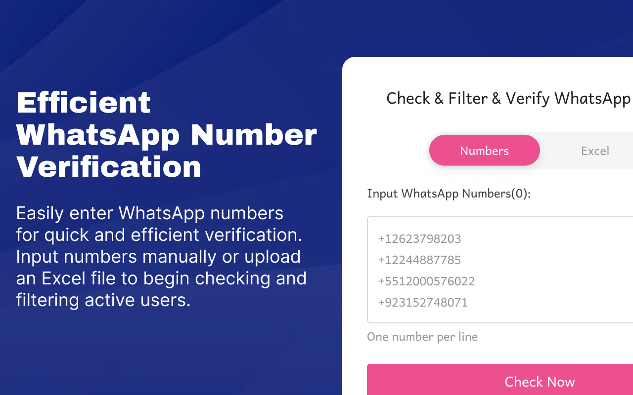 批量WhatsApp电话号码检查器和验证器 | WASBB.COM