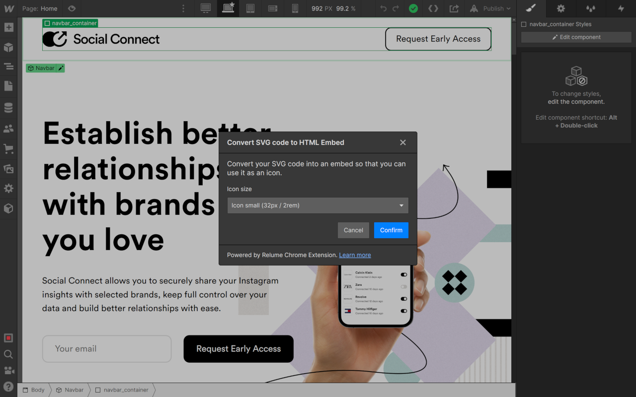 Relume Chrome Extension for Webflow
