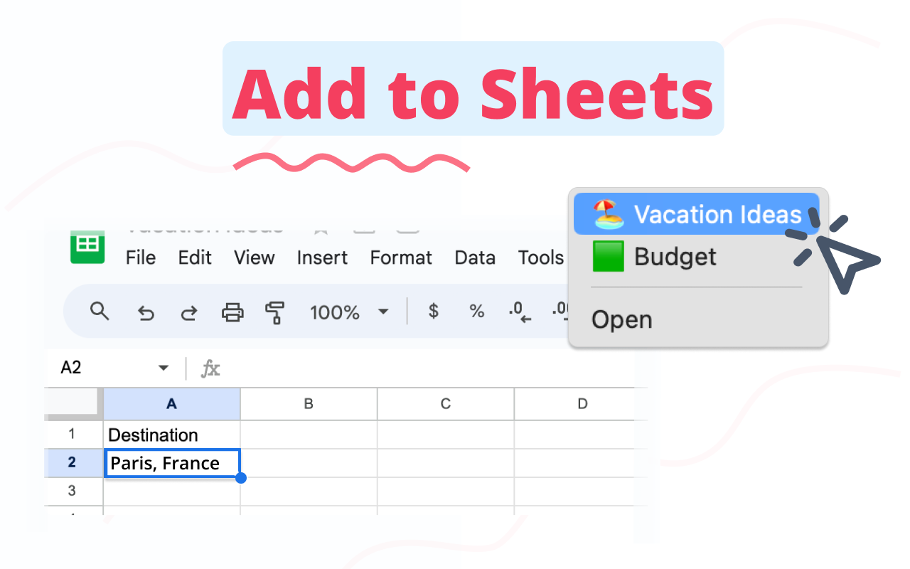 Add to Sheets - Save to Google Sheets in 1 click