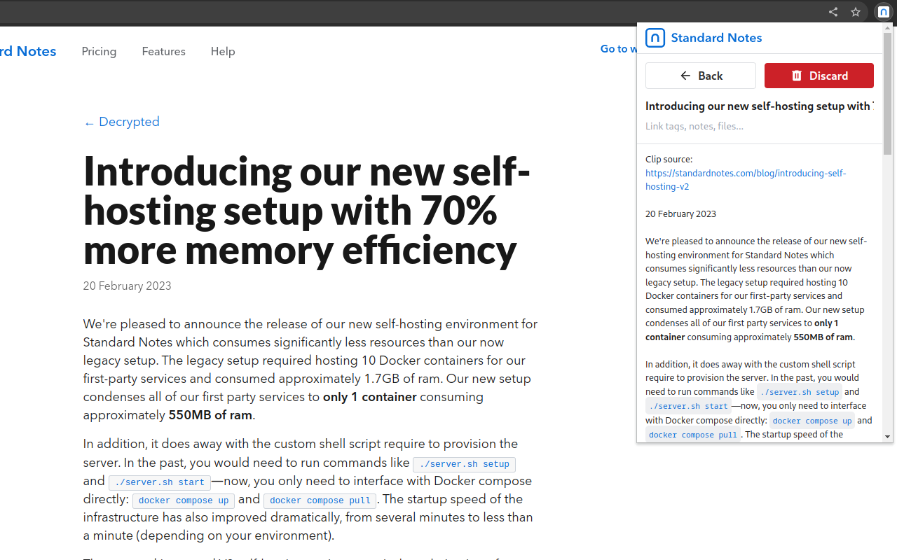 Standard Notes Clipper
