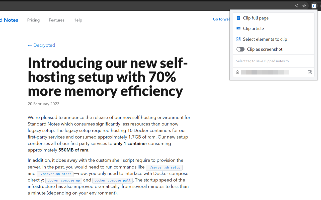 Standard Notes Clipper