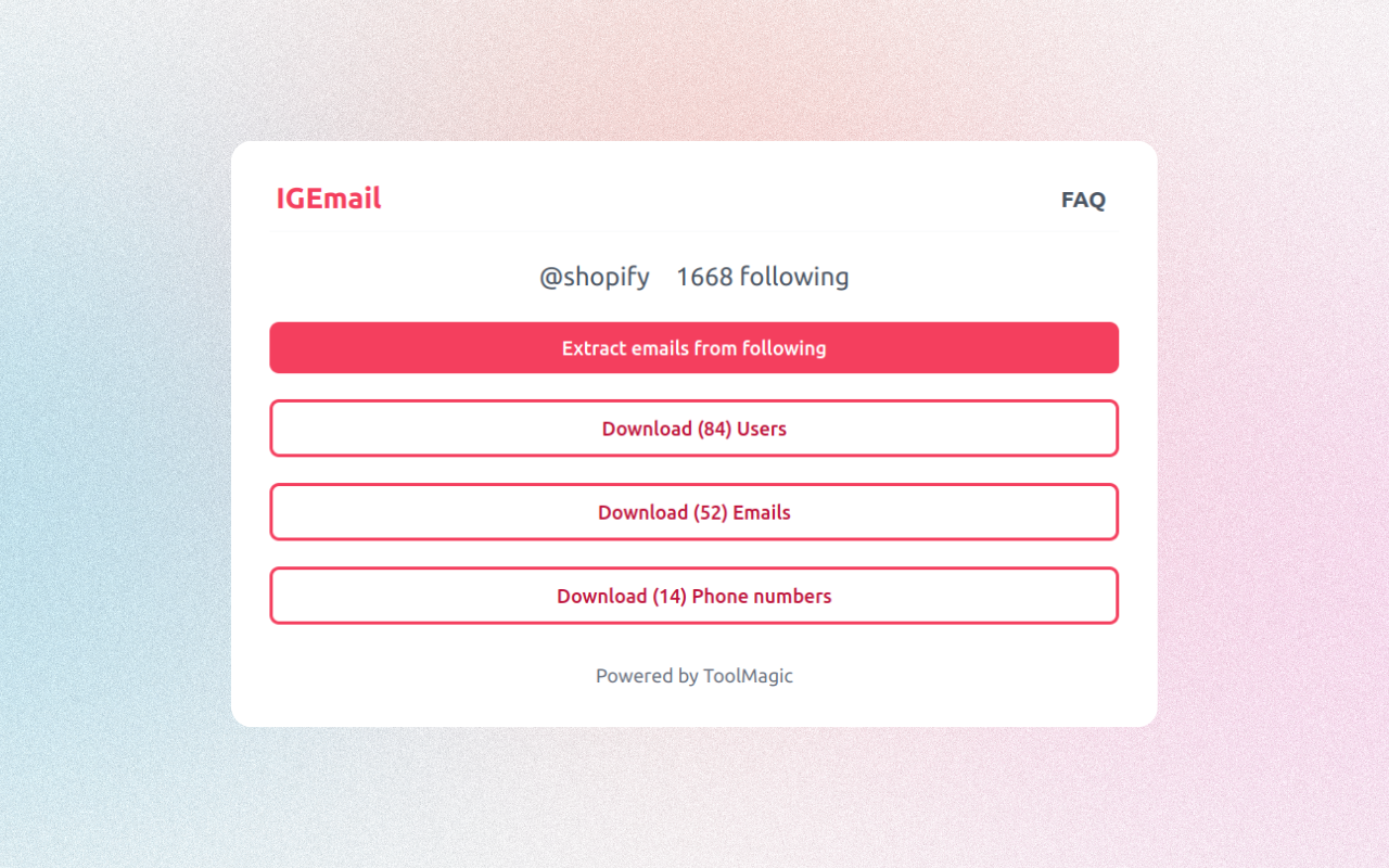 IEmail - Instagram™ 电子邮件提取器