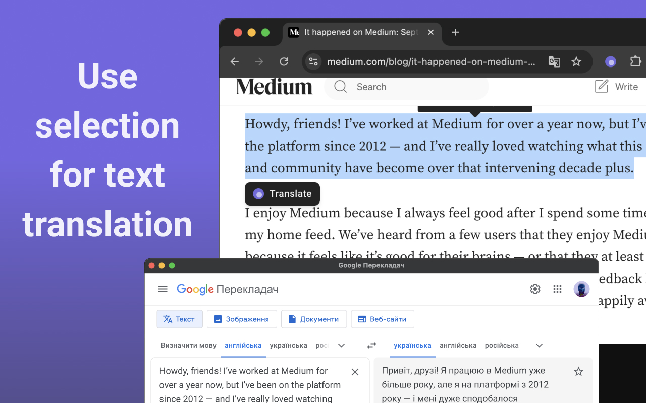 Google Translate & Image Translator by Tranzly – Popup View