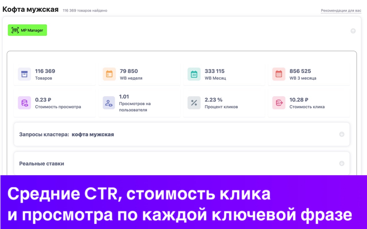 MP Manager - бесплатный анализ рекламы и продаж конкурентов на Wildberries