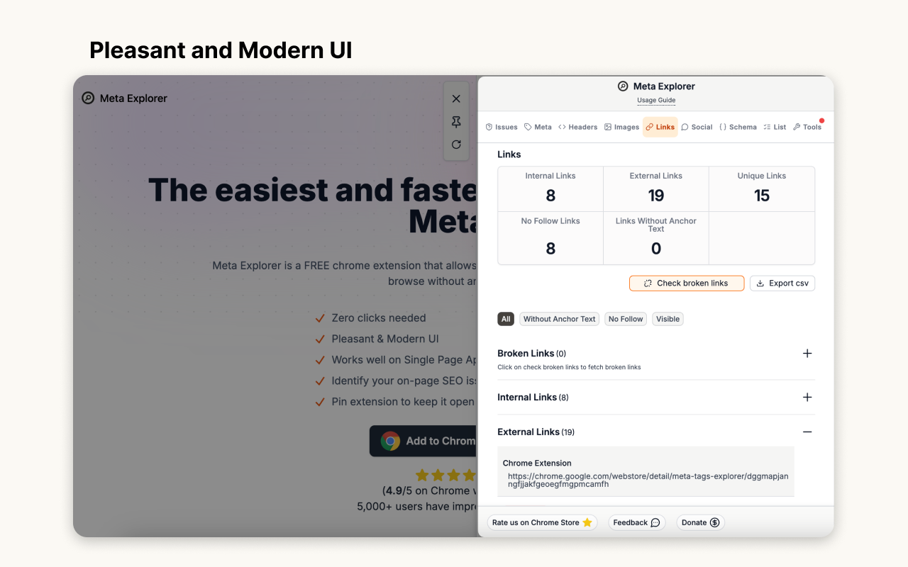 Meta Explorer - SEO Meta and On-Page SEO tools