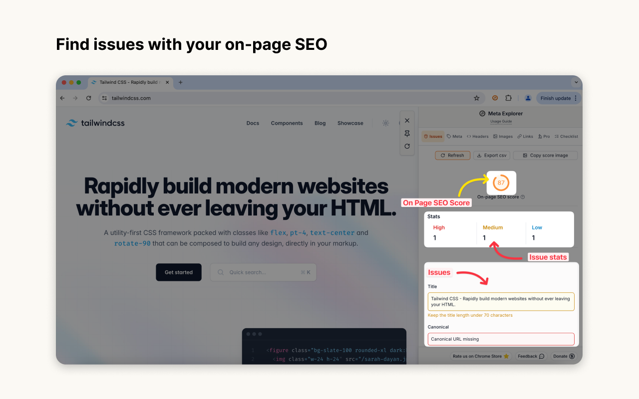 Meta Explorer - SEO Meta and On-Page SEO tools