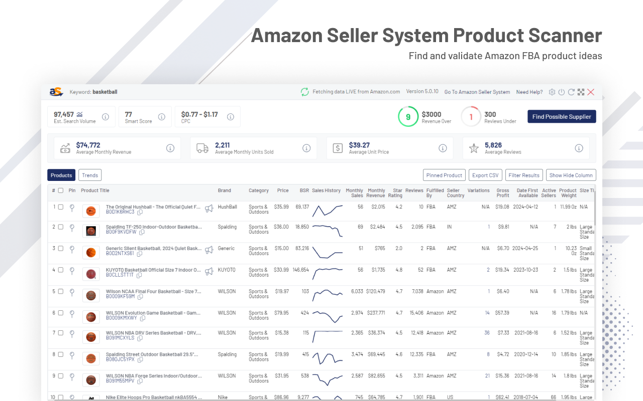 Amazon Seller System Product Scanner