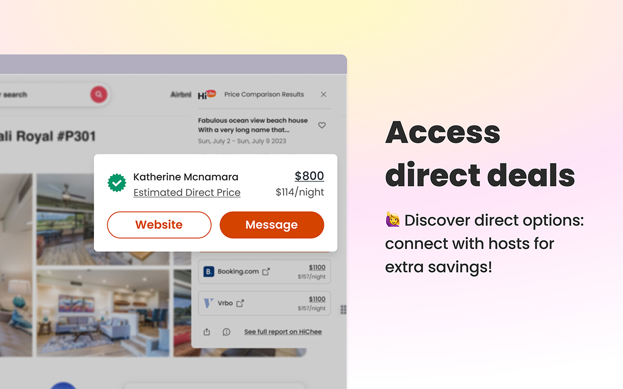 HiChee: Airbnb/Booking/Vrbo Price Comparison