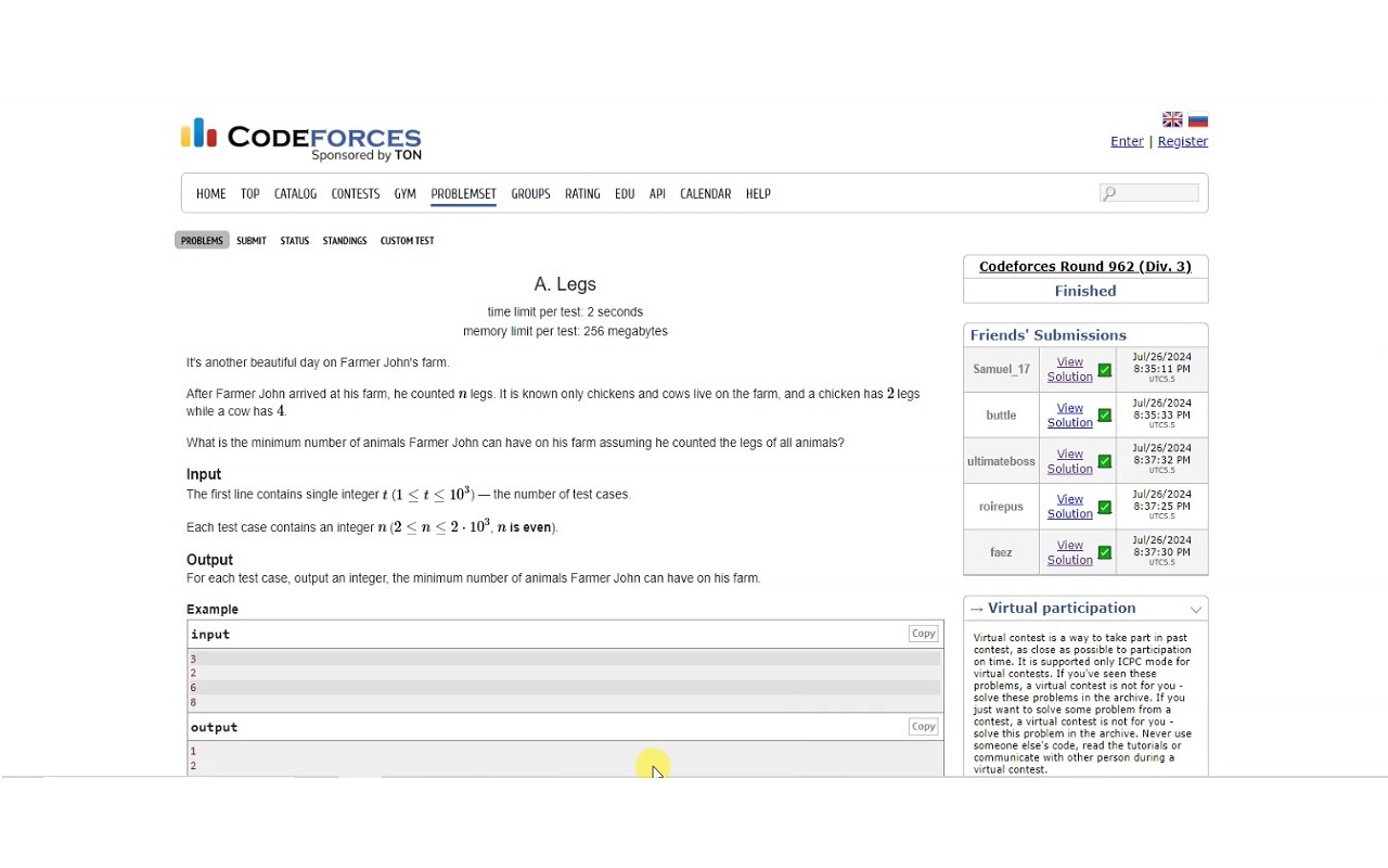 Codeforces Friends Tracker