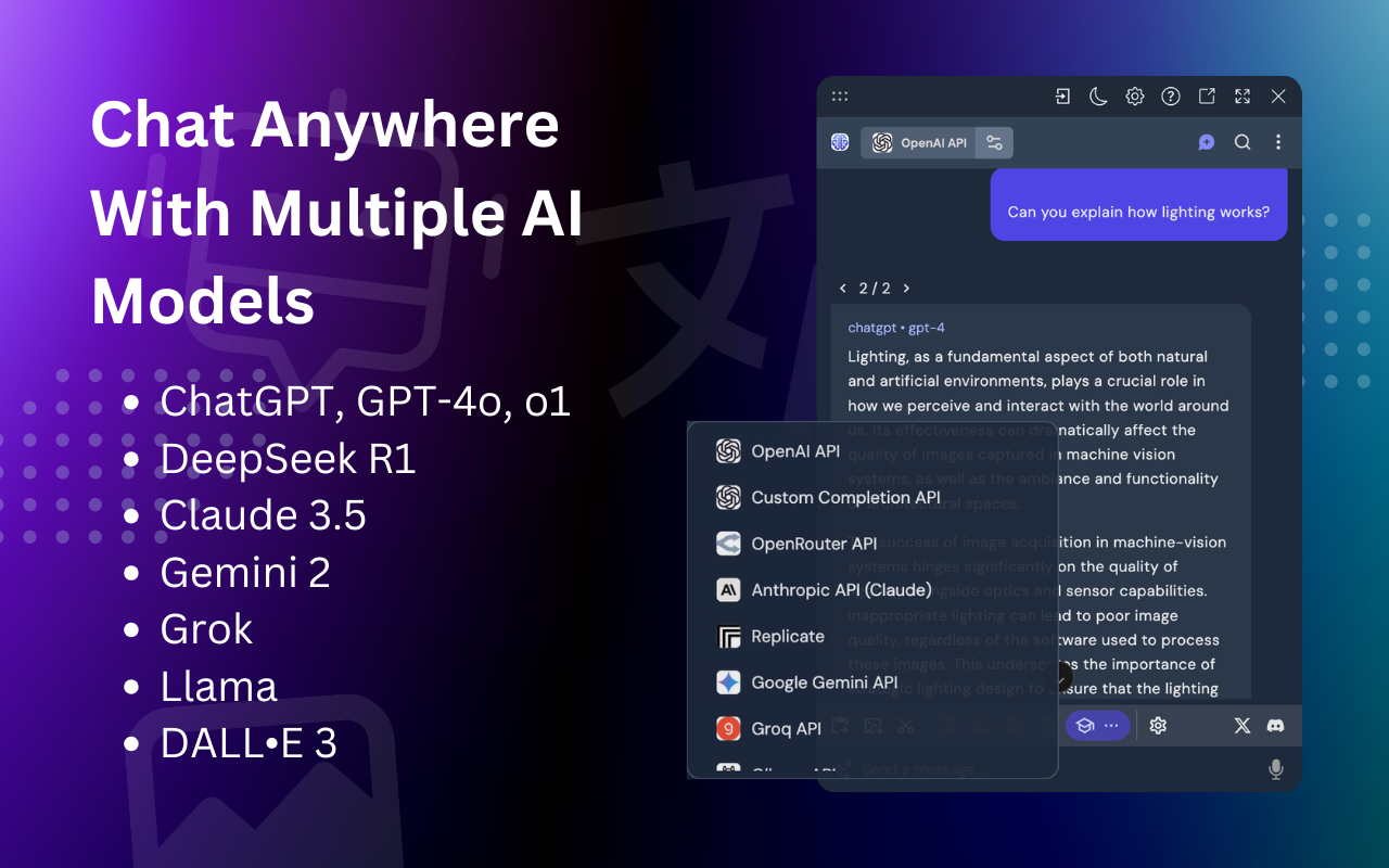 维尼克斯 - 人工智能助手 (ChatGPT, GPT-4o, Claude, Gemini)