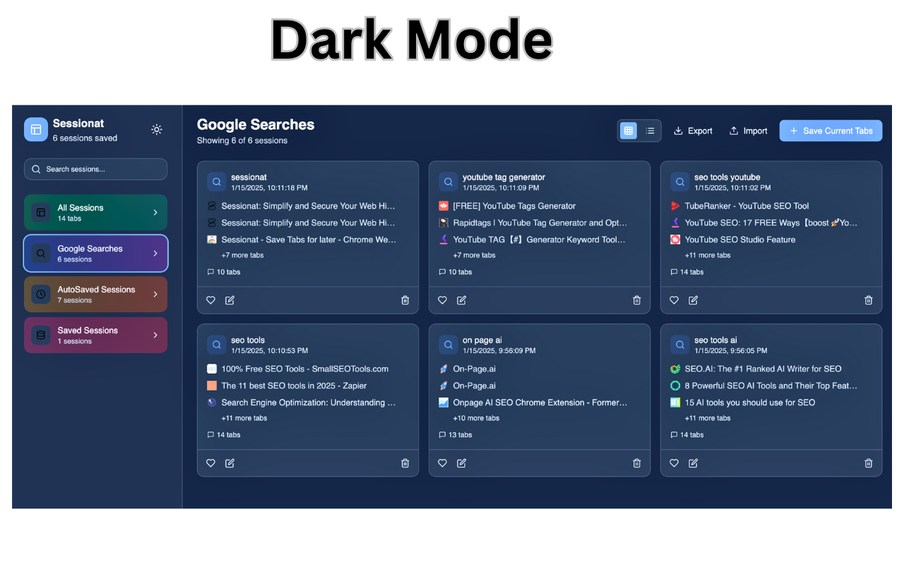 Sessionat - AI-Powered Tab Manager