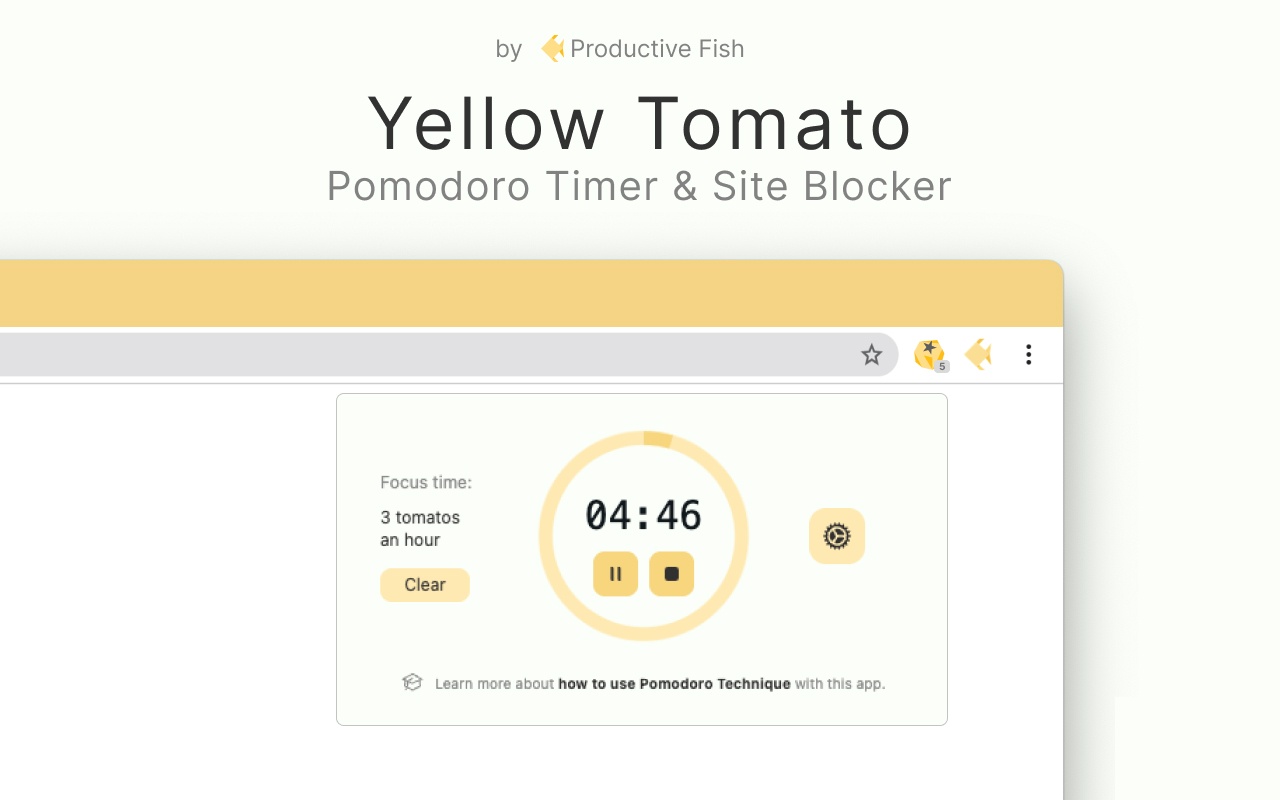 Yellow Tomato — Pomodoro Timer & Site Blocker