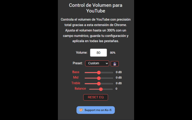 YouTube 音量控制