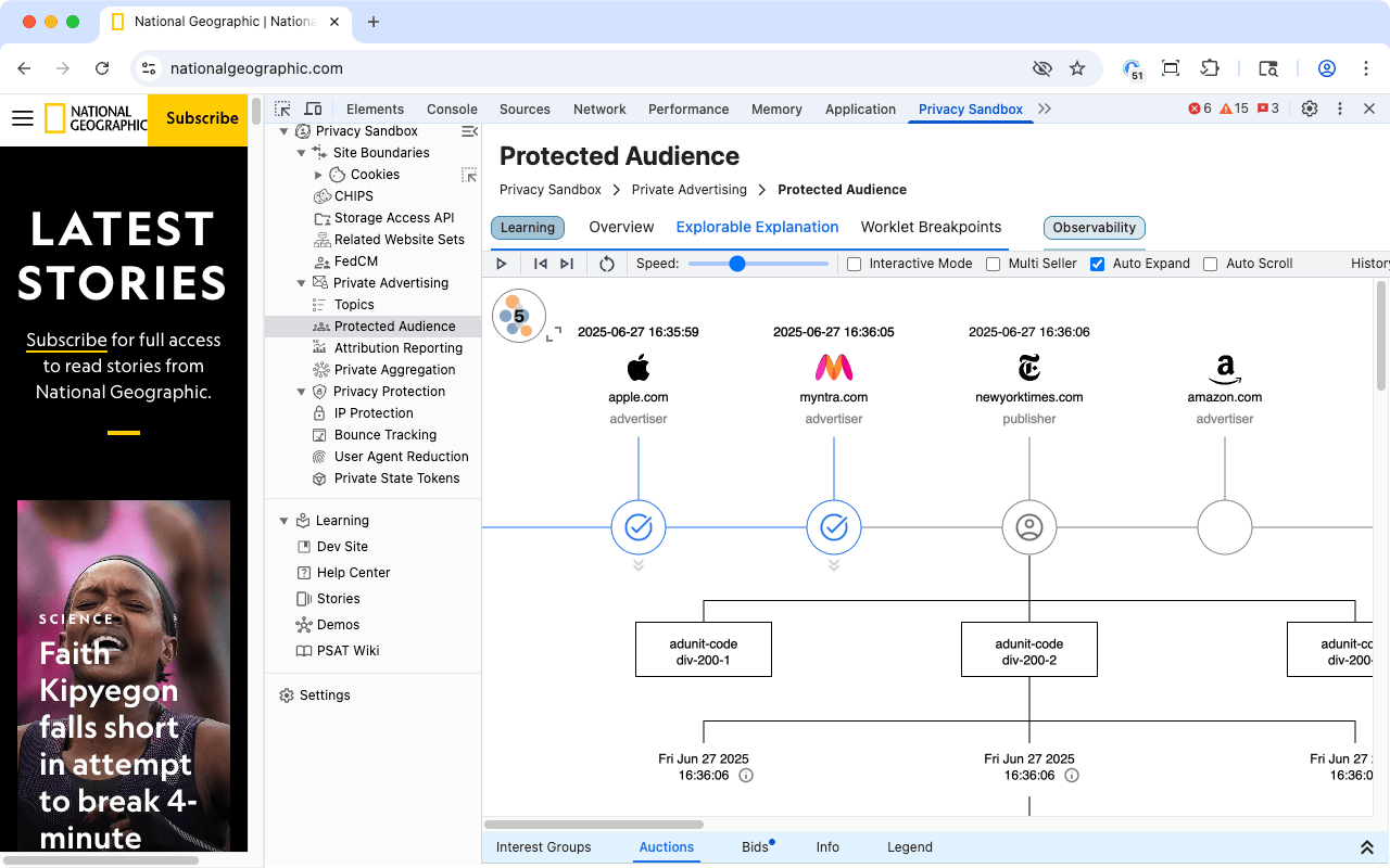 Privacy Sandbox Analysis Tool