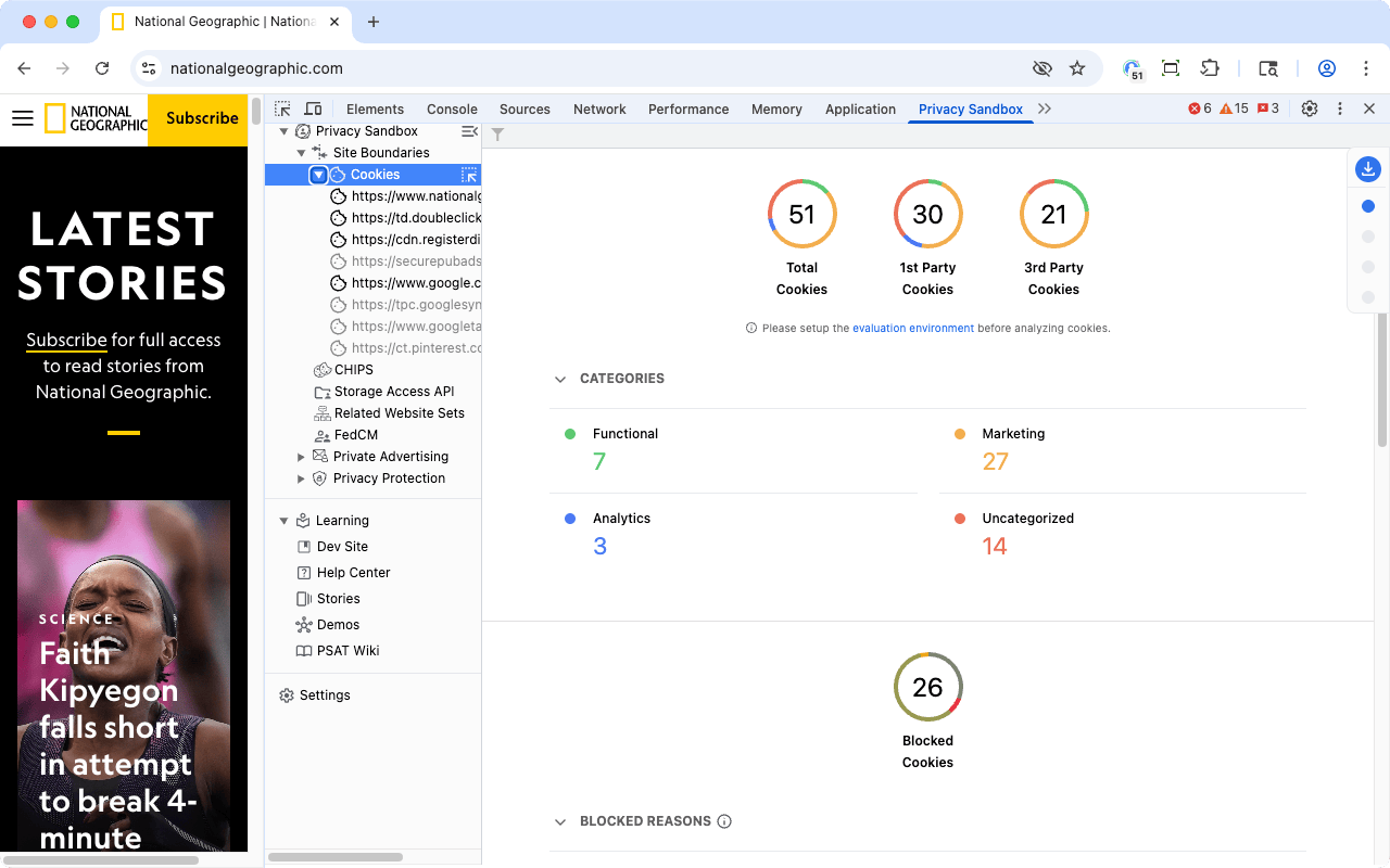 Privacy Sandbox Analysis Tool