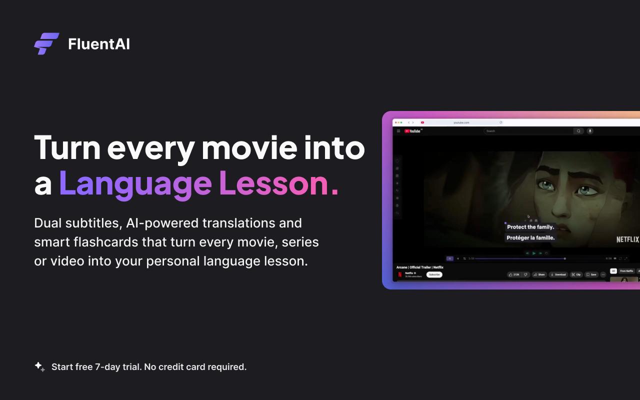 FluentAI：Netflix 等双语字幕