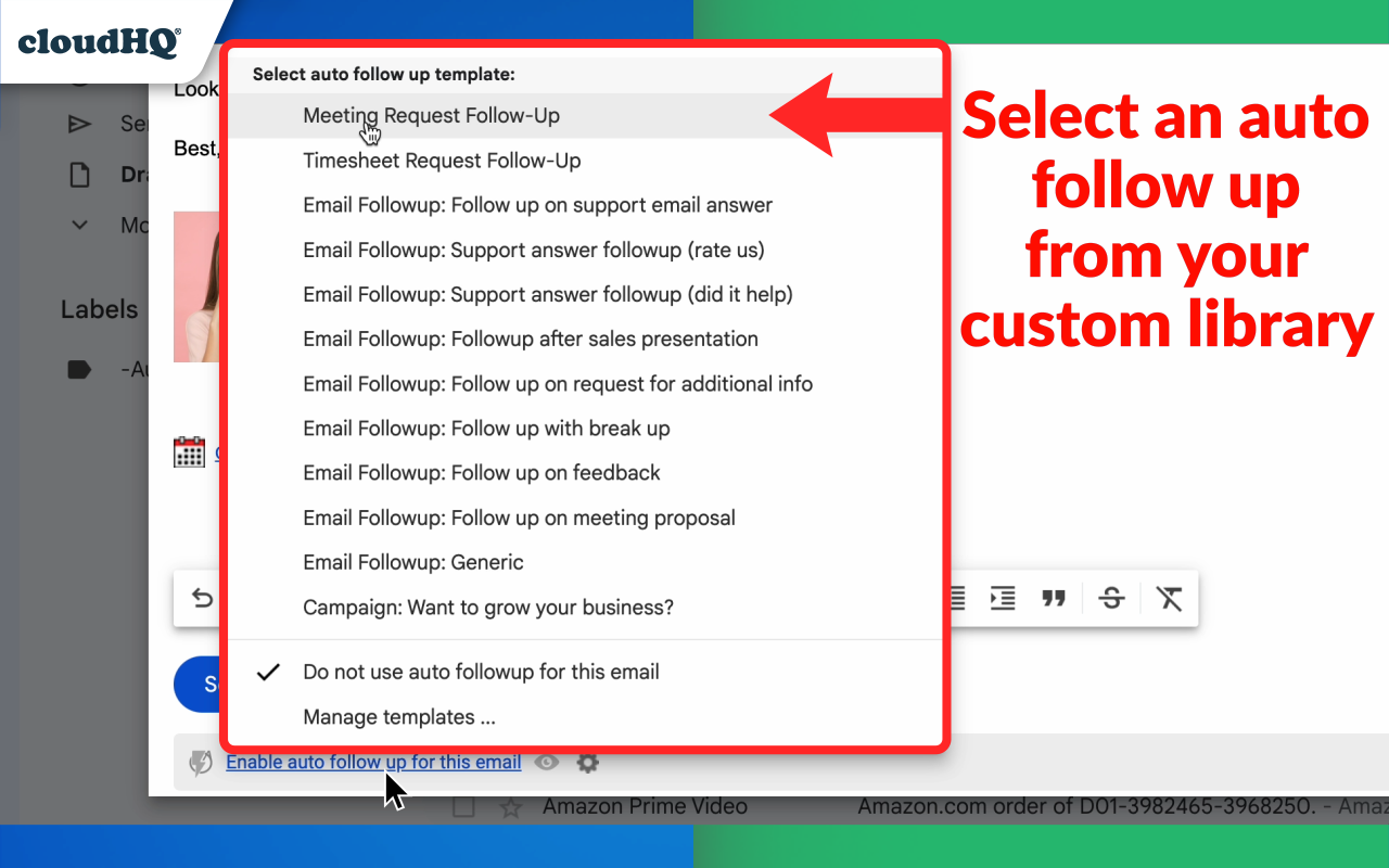 Auto Follow Up for Gmail™ by cloudHQ