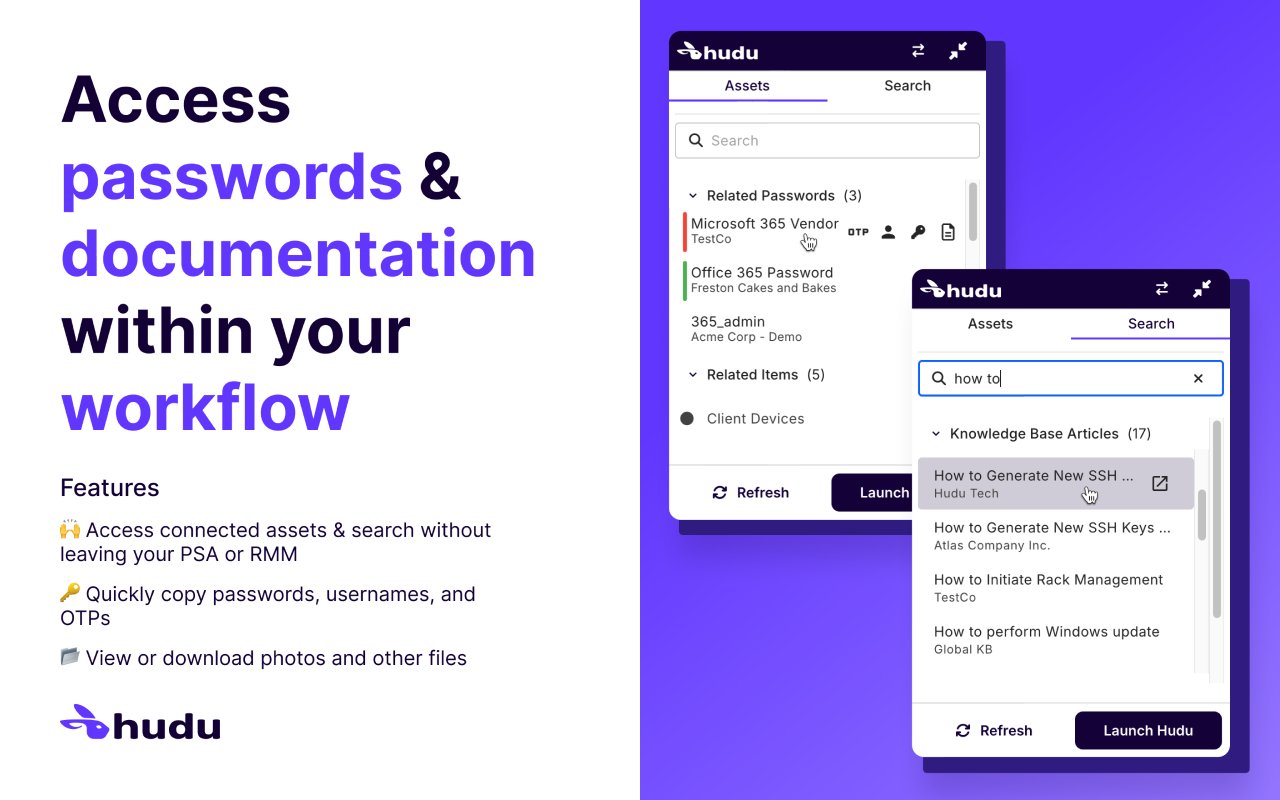 Hudu Chrome Extension