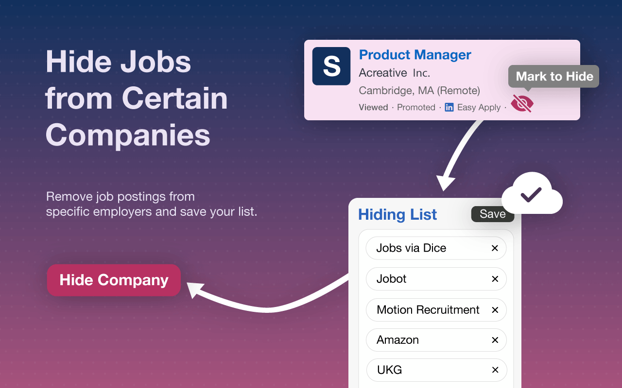 隐藏推广和已申请的工作、公司及LinkedIn上的信息流