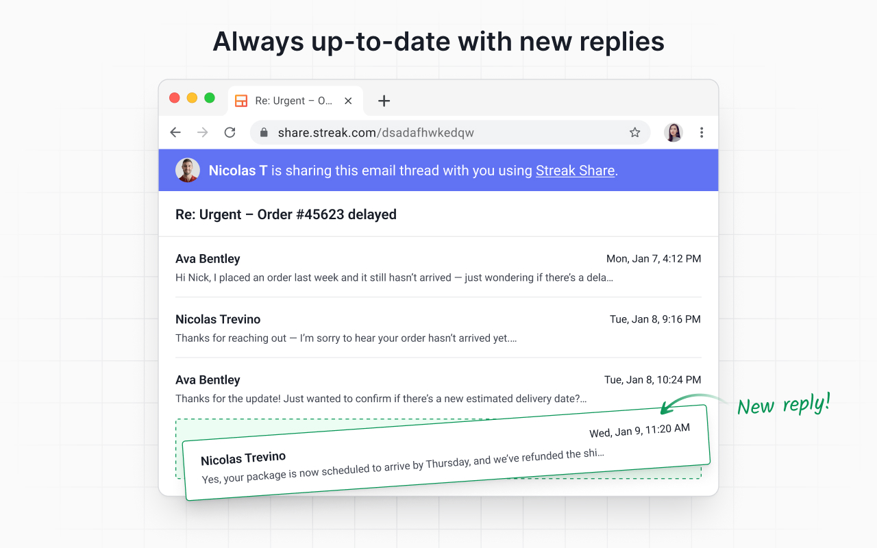 Streak Email Sharing for Gmail